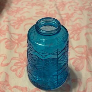 Azure Diamond Pattern Glass Vase